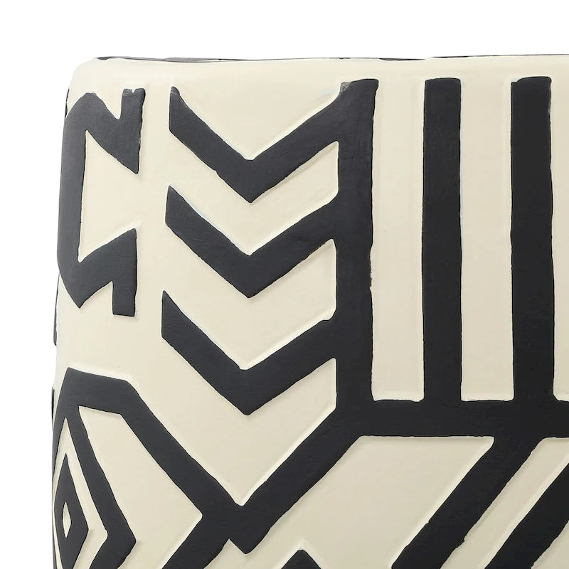 Tabouret de jardin cylindrique géométrique bohème transitionnel Yoli 17,75, par JONATHAN Y