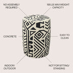 Tabouret de jardin cylindrique géométrique bohème transitionnel Yoli 17,75, par JONATHAN Y