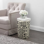 Tabouret de jardin cylindrique géométrique bohème transitionnel Yoli 17,75, par JONATHAN Y