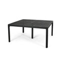 Riley Outdoor Dining Table, Square 61 Inch Matte Black Metal Lattice
