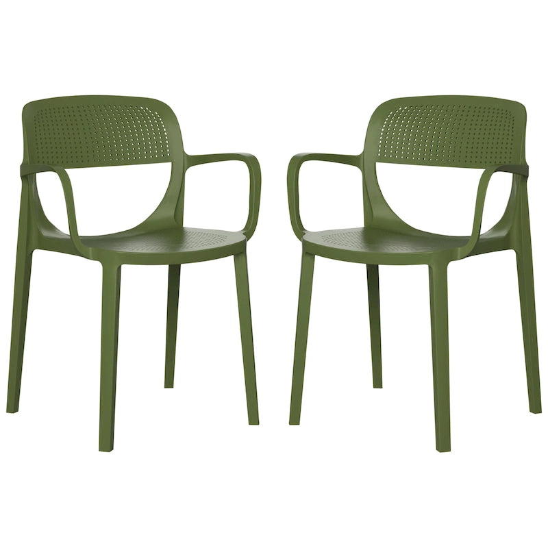 Fauteuil de salle à manger d'extérieur empilable Frond and Form (lot de 2)