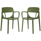 Fauteuil de salle à manger d'extérieur empilable Frond and Form (lot de 2)