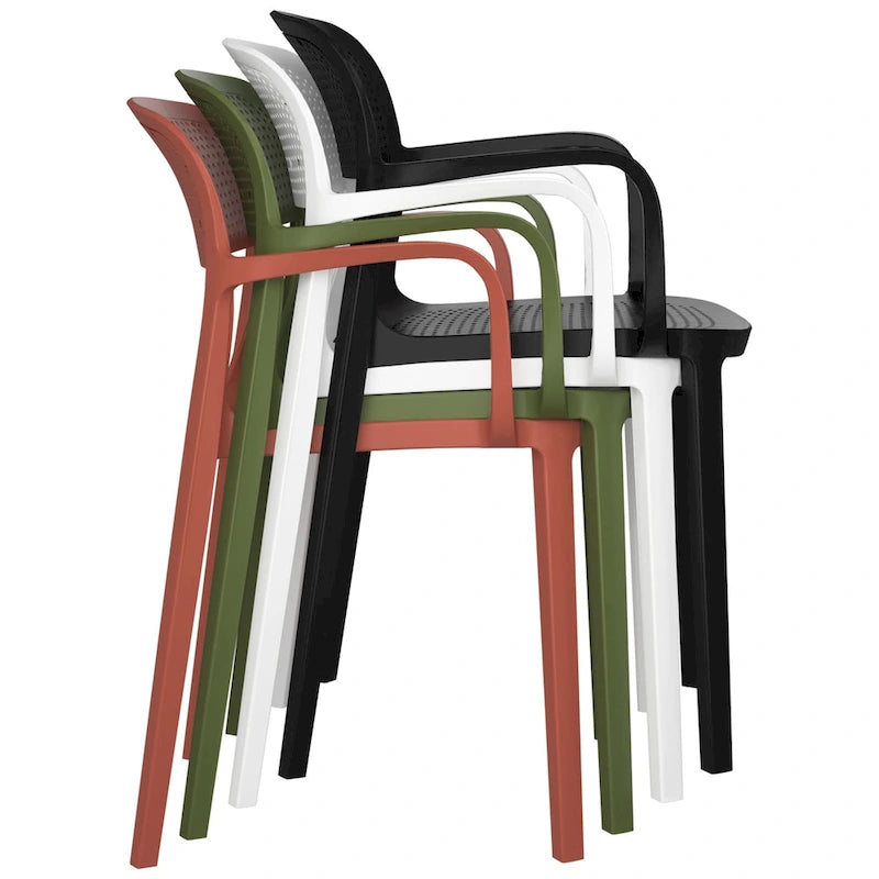 Fauteuil de salle à manger d'extérieur empilable Frond and Form (lot de 2)