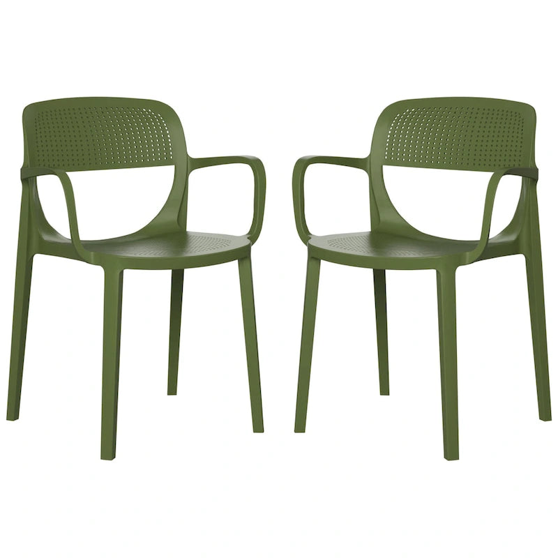 Fauteuil de salle à manger d'extérieur empilable Frond and Form (lot de 2)