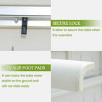 Table extensible de salle à manger pour patio, table d'extérieur rectangulaire en métal et aluminium pour 6 à 8 personnes, idéale pour véranda, pelouse, jardin ou bistro.