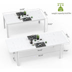 Table extensible de salle à manger pour patio, table d'extérieur rectangulaire en métal et aluminium pour 6 à 8 personnes, idéale pour véranda, pelouse, jardin ou bistro.