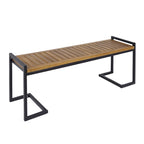 Banc Kuehn en bois d'acacia et fer forgé par Christopher Knight Home