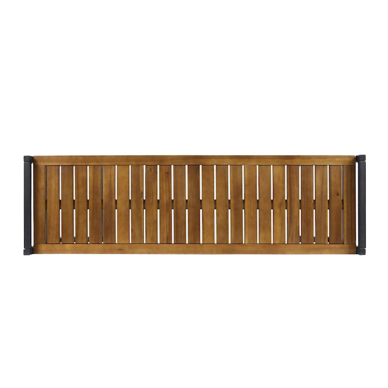 Banc Kuehn en bois d'acacia et fer forgé par Christopher Knight Home