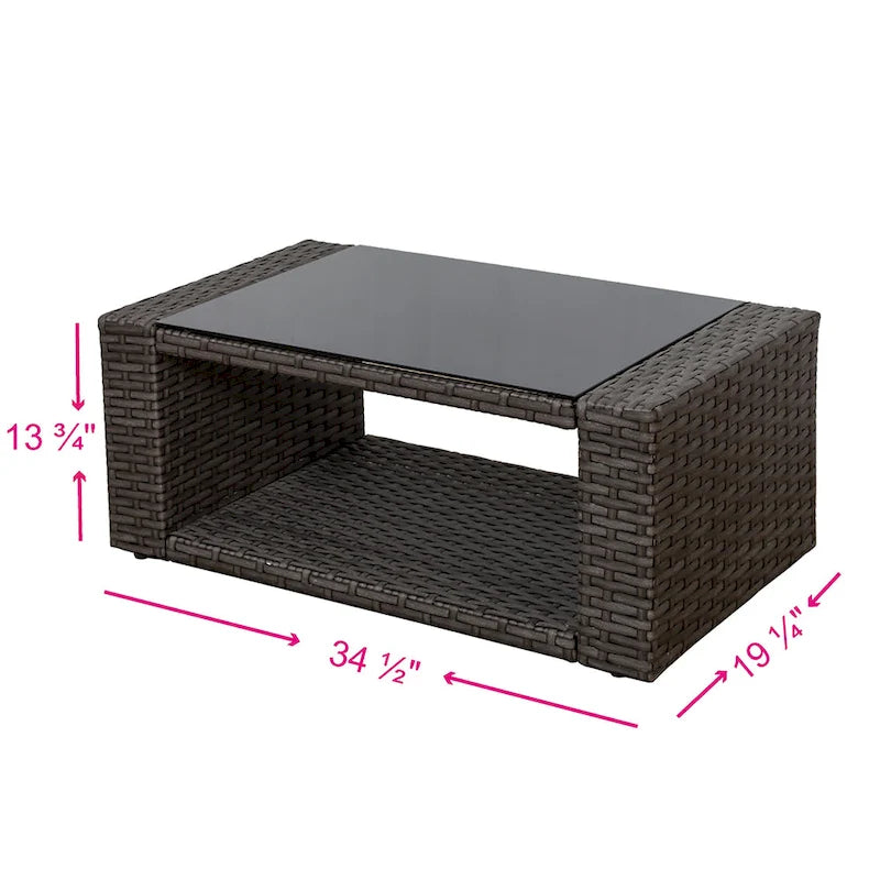 Ensemble de conversation de patio Grandview Outdoor 4 pièces marron avec coussins