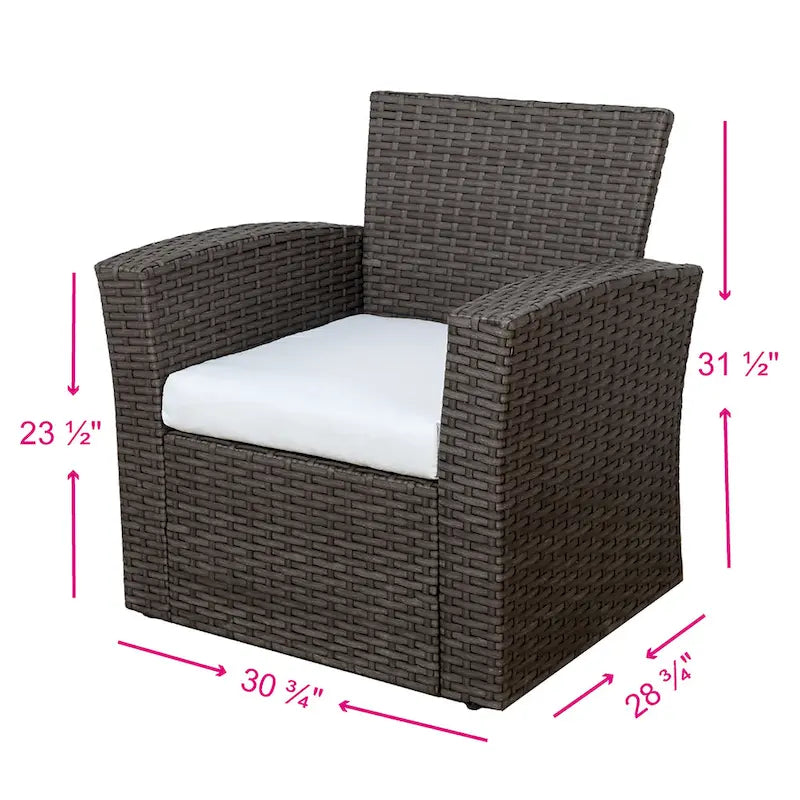 Ensemble de conversation de patio Grandview Outdoor 4 pièces marron avec coussins