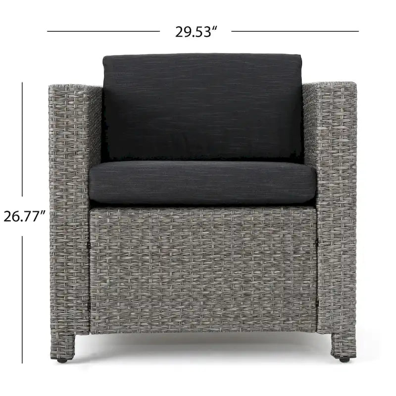 Ensemble de conversation Puerta Outdoor 7 places en résine tressée avec coussins, par Christopher Knight Home