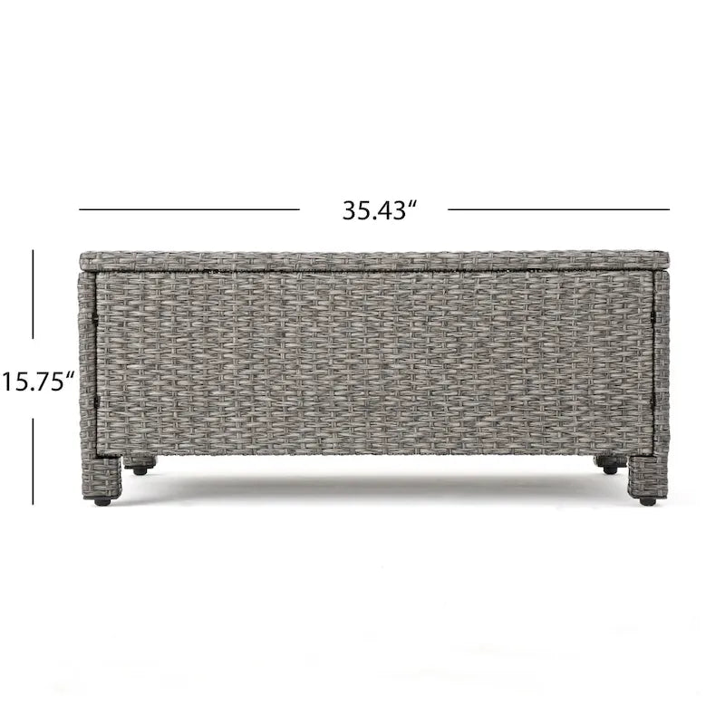 Ensemble de conversation Puerta Outdoor 7 places en résine tressée avec coussins, par Christopher Knight Home