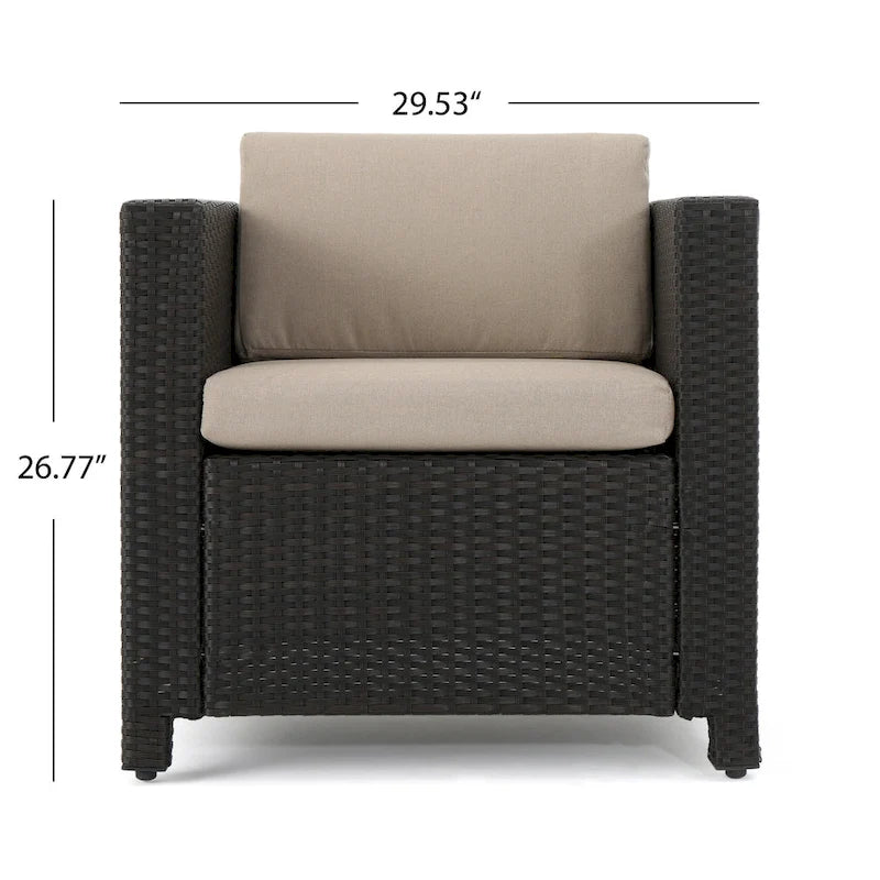 Ensemble de conversation Puerta Outdoor 7 places en résine tressée avec coussins, par Christopher Knight Home