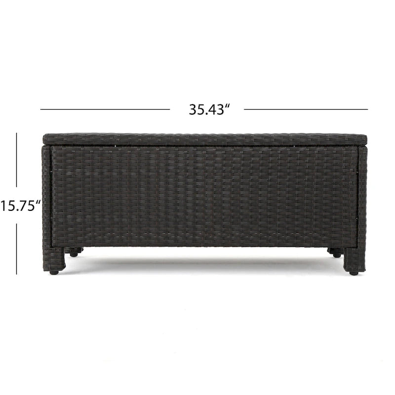 Ensemble de conversation Puerta Outdoor 7 places en résine tressée avec coussins, par Christopher Knight Home