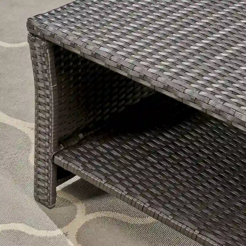 Ensemble de conversation en osier 7 places pour l'extérieur Sainte-Lucie par Christopher Knight Home