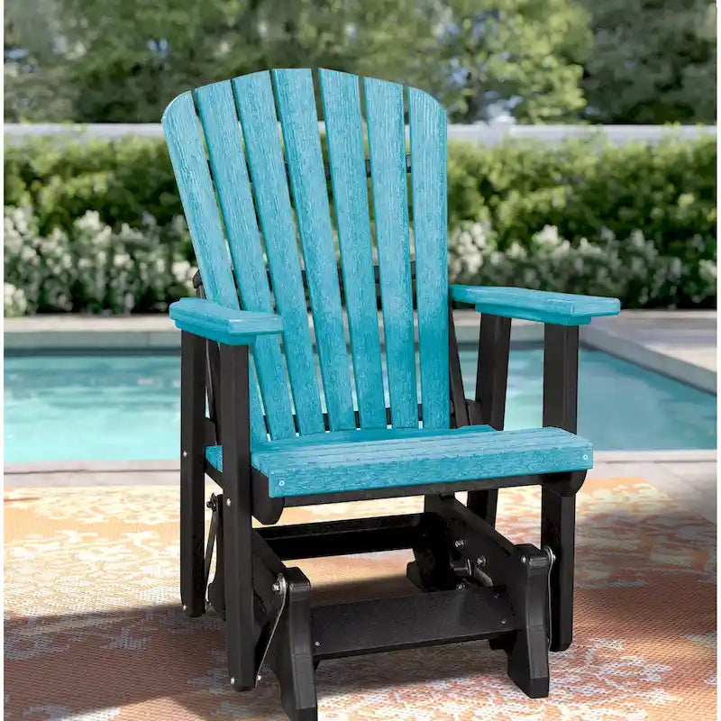 OS Home Model Fan Back Glider Made in the USA- Aruba, Black