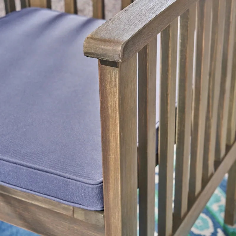 Ensemble bistro d'extérieur Casa Outdoor 2 places, rond, 71 cm, en bois d'acacia avec pieds en X, par Christopher Knight Home - Non disponible