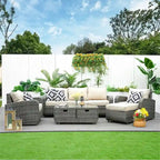 5 Pieces Patio Sectional Sofa with Storage End Table