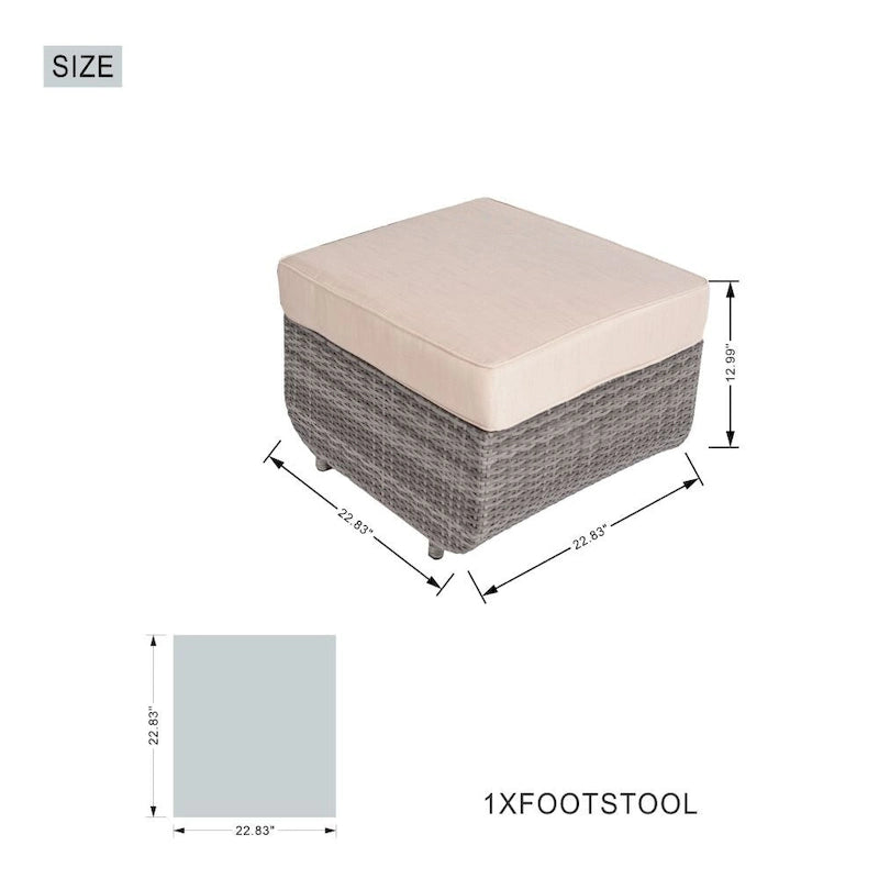 Canapé d'angle de patio 5 pièces avec table d'appoint de rangement