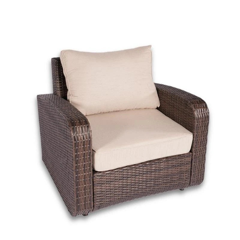 Canapé d'angle de patio 5 pièces avec table d'appoint de rangement