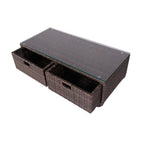 Canapé d'angle de patio 5 pièces avec table d'appoint de rangement