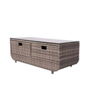 Canapé d'angle de patio 5 pièces avec table d'appoint de rangement