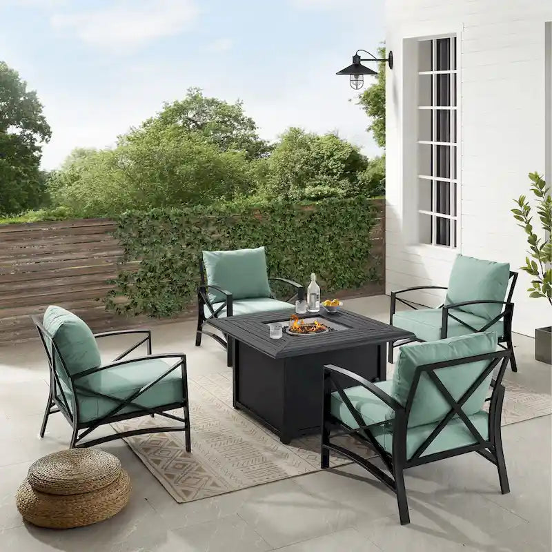 Crosley Kaplan 5Pc Outdoor Conversation Set W/Fire Table - 140 W x 140 H x 32 D