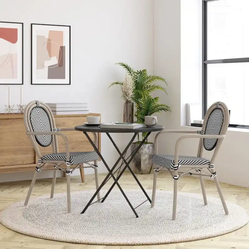 Chaises de bistro empilables à structure métallique