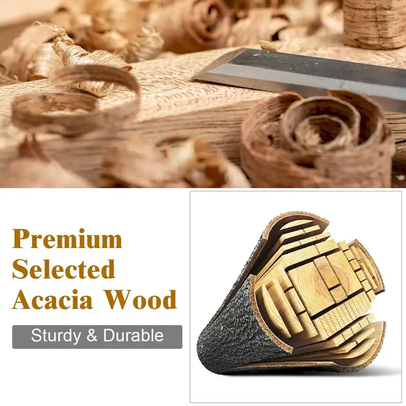 Ensemble de mobilier de jardin Costway 8 pièces, canapé deux places en bois d'acacia avec coussins épais - Voir les détails