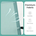 Ensemble de 2 chaises de salle à manger de patio avec accoudoirs et cadre en métal - Bleu - 25,5 x 24 x 37 (L x l x H)