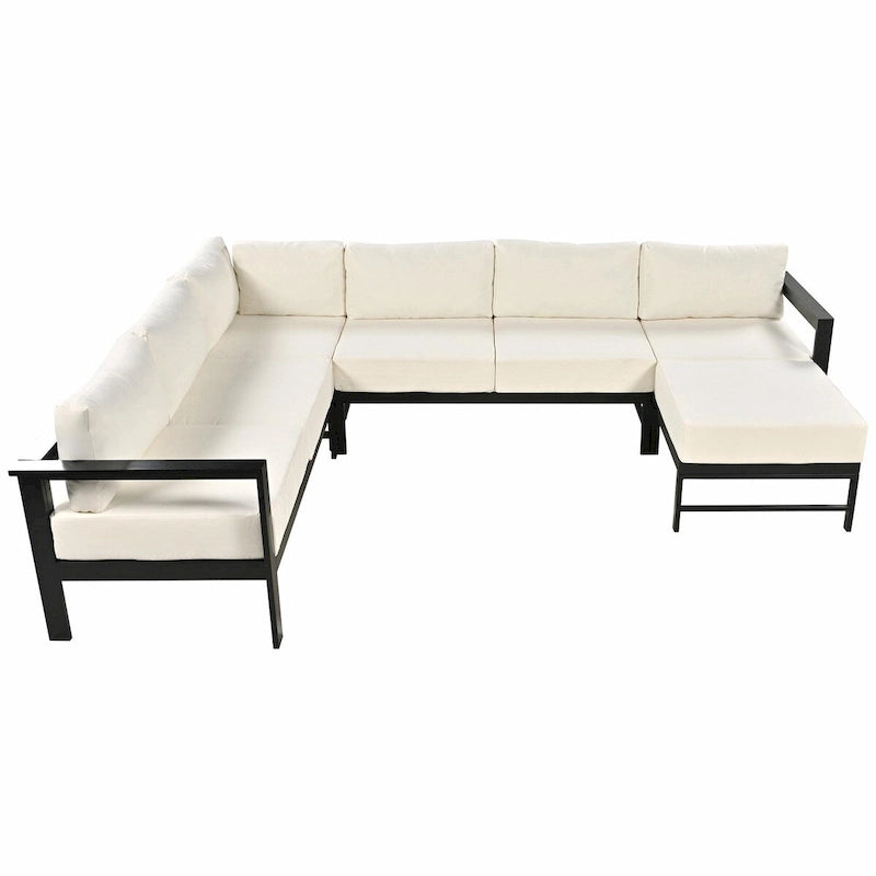 Ensemble de canapés d'extérieur multi-places en forme de U