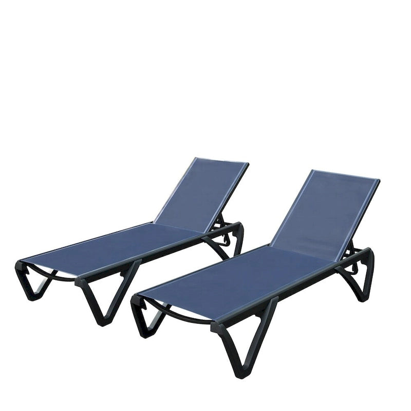 Chaises longues de patio avec dossier réglable et roulettes (lot de 2) - Non disponible