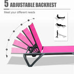 Chaises longues de patio avec dossier réglable et roulettes (lot de 2) - Non disponible