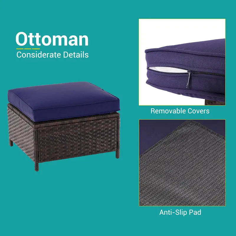 Ensemble de canapé de patio BONOSUKI 6 pièces en rotin PE marron