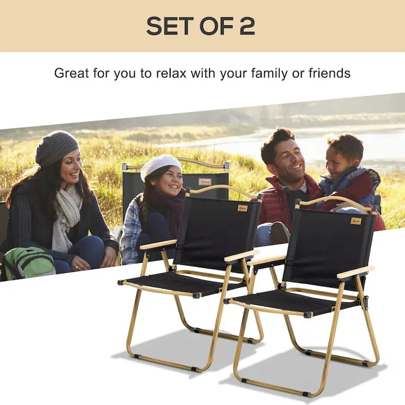 Lot de 2 chaises de camping pliantes légères