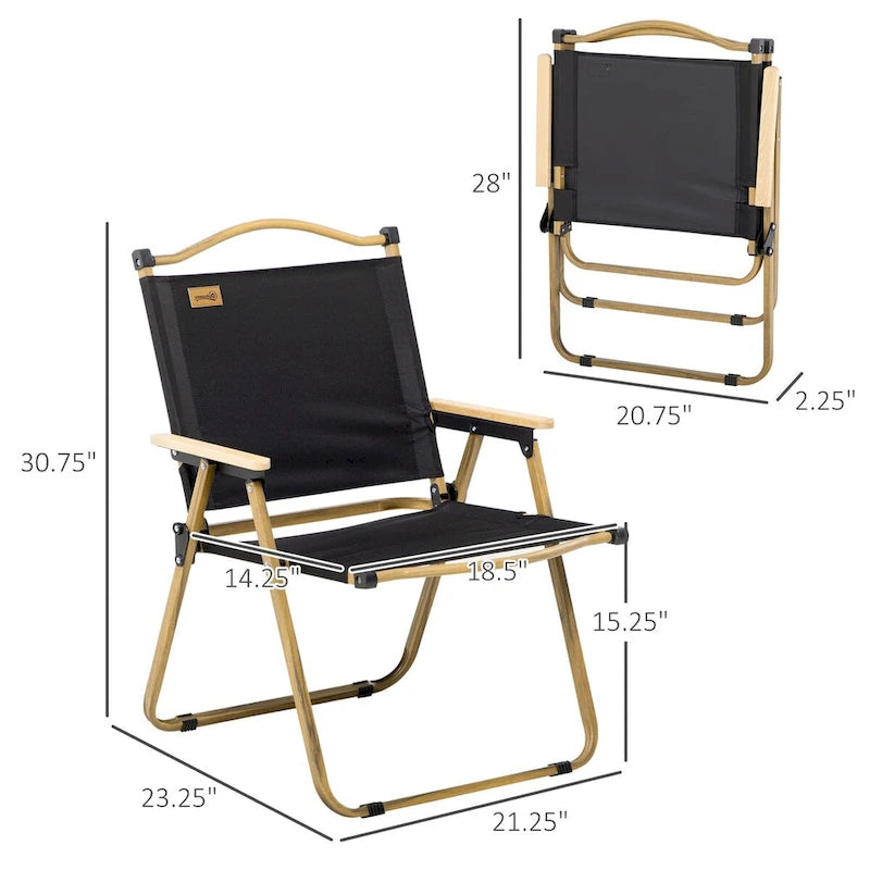Lot de 2 chaises de camping pliantes légères