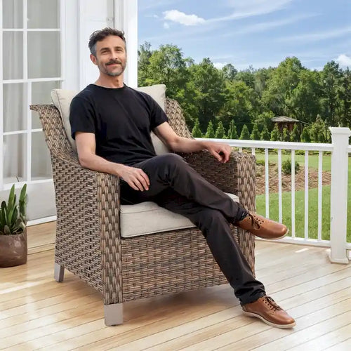 Ensemble de 2 chaises de patio - Marron