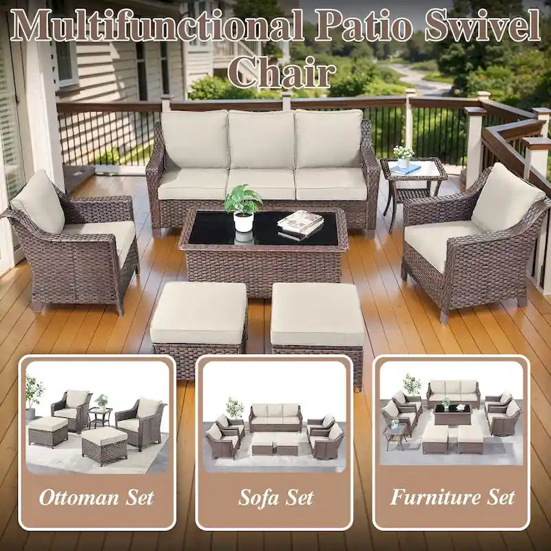 Ensemble de 2 chaises de patio - Marron