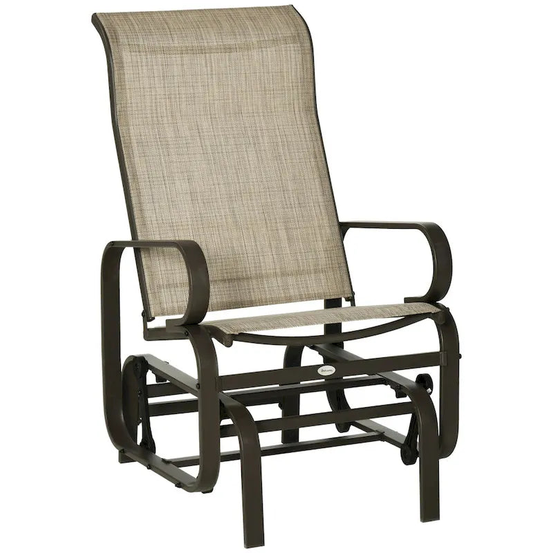 Outdoor Glider Chair with Smooth Rocking Mechanism