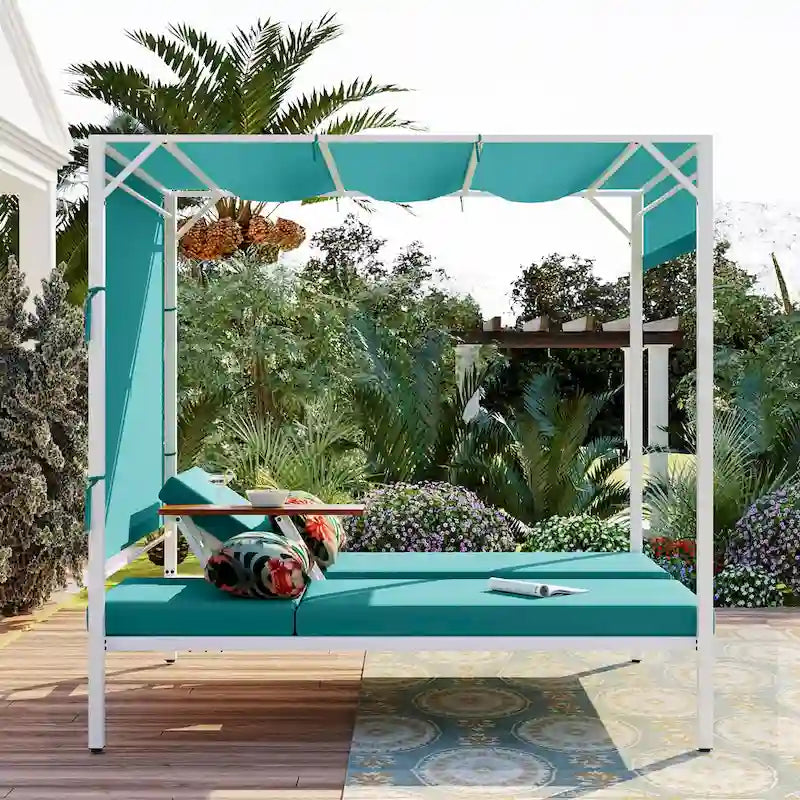 Outdoor Patio Sunbed Daybed with Cushions