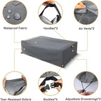 Housse de protection robuste pour mobilier de jardin, imperméable, pour ensemble table et chaises rectangulaires d'extérieur