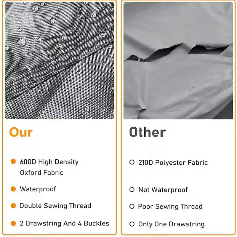 Housse de protection robuste pour mobilier de jardin, imperméable, pour ensemble table et chaises rectangulaires d'extérieur