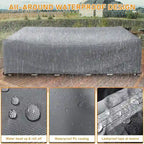 Housse de protection robuste pour mobilier de jardin, imperméable, pour ensemble table et chaises rectangulaires d'extérieur