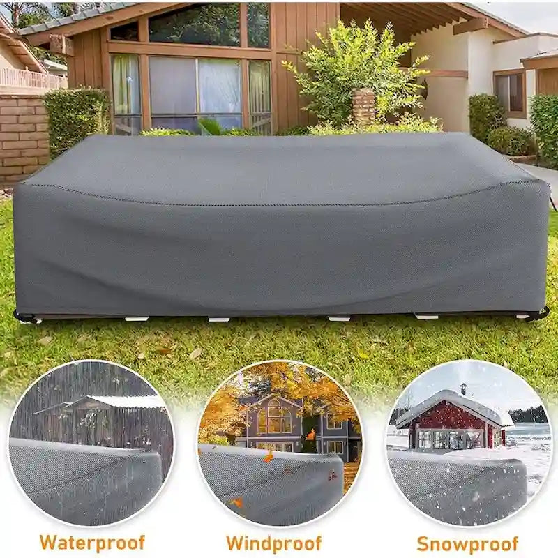 Housse de protection robuste pour mobilier de jardin, imperméable, pour ensemble table et chaises rectangulaires d'extérieur