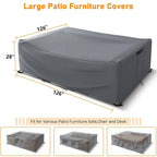 Housse de protection robuste pour mobilier de jardin, imperméable, pour ensemble table et chaises rectangulaires d'extérieur