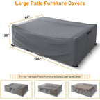 Housse de protection robuste pour mobilier de jardin, imperméable, pour ensemble table et chaises rectangulaires d'extérieur