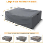 Housse de protection robuste pour mobilier de jardin, imperméable, pour ensemble table et chaises rectangulaires d'extérieur