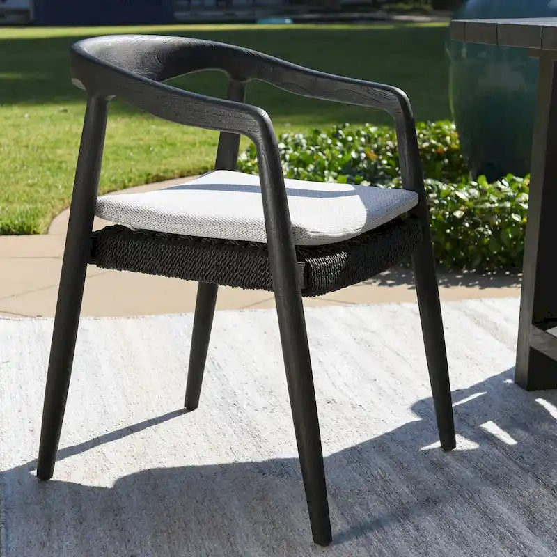Classic Home Aria Outdoor Dining Chair in Black (Set of 2)