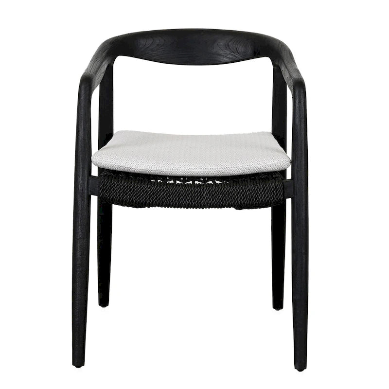 Chaises de salle à manger d'extérieur Classic Home Aria noires (lot de 2)